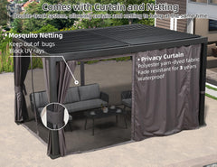 OUTDOOR PERGOLA Adjistable Louvered Pergola Metal Roof Hardtop Gazebo