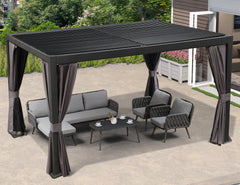 OUTDOOR PERGOLA Adjistable Louvered Pergola Metal Roof Hardtop Gazebo