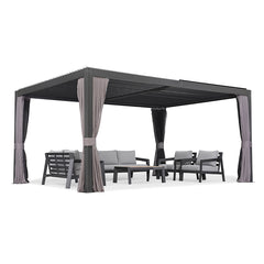 OUTDOOR PERGOLA Adjistable Louvered Pergola Metal Roof Hardtop Gazebo